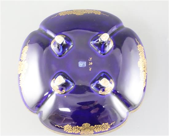 A Japanese Satsuma pottery koro and cover, by Kinkozan, Meiji period, W.16.5cm